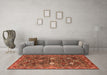 Machine Washable Oriental Orange Traditional Area Rugs in a Living Room, wshurb2843org