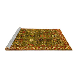 Sideview of Machine Washable Oriental Yellow Traditional Rug, wshurb2843yw