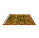 Sideview of Machine Washable Oriental Yellow Traditional Rug, wshurb2843yw