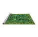 Sideview of Machine Washable Oriental Green Traditional Area Rugs, wshurb2843grn