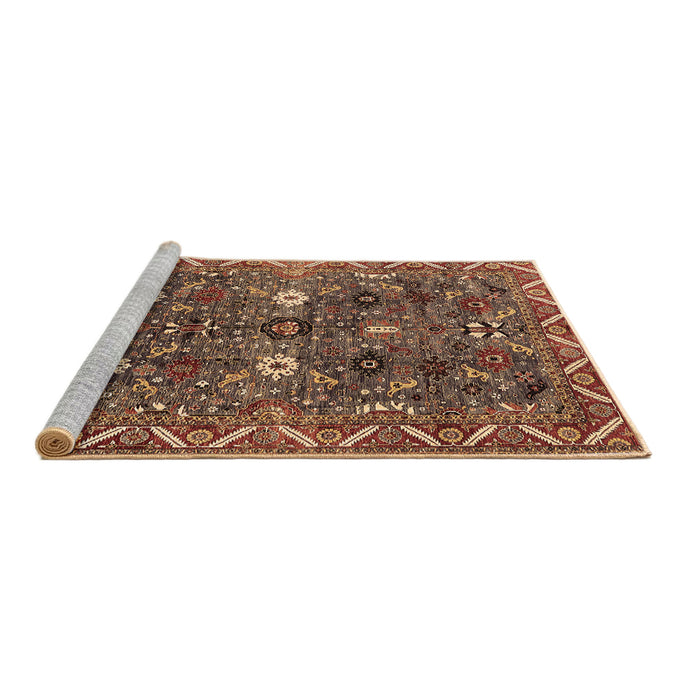 Sideview of Machine Washable Oriental Brown Traditional Rug, wshurb2843brn