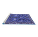 Sideview of Machine Washable Oriental Blue Traditional Rug, wshurb2843blu