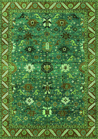 Oriental Green Traditional Rug, urb2843grn