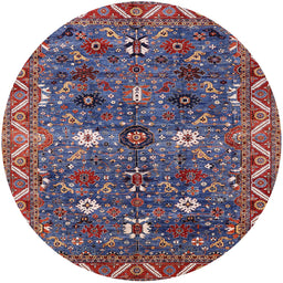 Round Mid-Century Modern Gunmetal Gray Oriental Rug, urb2843