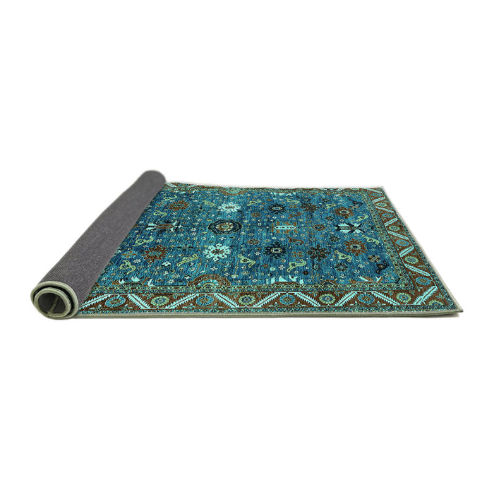 Sideview of Oriental Turquoise Traditional Rug, urb2843turq