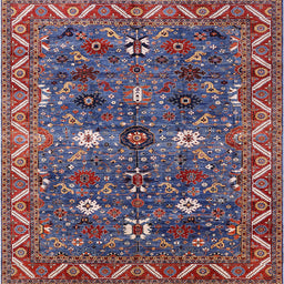 Square Mid-Century Modern Gunmetal Gray Oriental Rug, urb2843