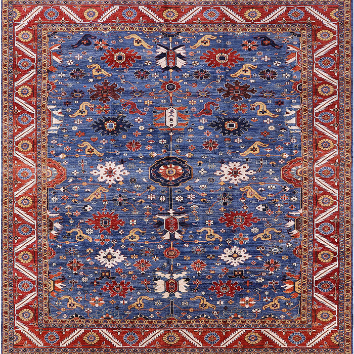 Square Mid-Century Modern Gunmetal Gray Oriental Rug, urb2843