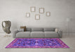 Machine Washable Oriental Purple Traditional Area Rugs in a Living Room, wshurb2843pur