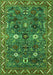 Machine Washable Oriental Green Traditional Area Rugs, wshurb2843grn