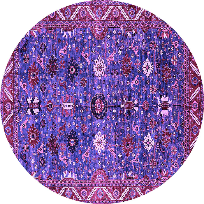 Round Oriental Purple Traditional Rug, urb2843pur