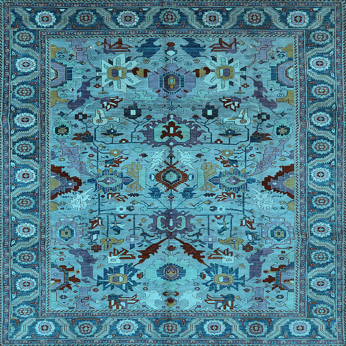 Square Oriental Light Blue Traditional Rug, urb2844lblu