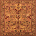 Square Machine Washable Oriental Orange Traditional Area Rugs, wshurb2844org