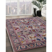 Mid-Century Modern Maroon Purple Oriental Rug, urb2844