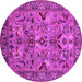 Round Oriental Pink Traditional Rug, urb2844pnk