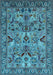 Machine Washable Oriental Light Blue Traditional Rug, wshurb2844lblu