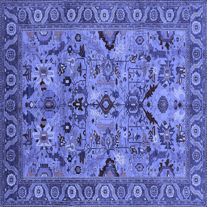 Square Oriental Blue Traditional Rug, urb2844blu
