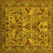 Square Oriental Yellow Traditional Rug, urb2844yw
