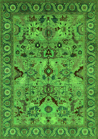 Oriental Green Traditional Rug, urb2844grn