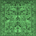 Square Machine Washable Oriental Emerald Green Traditional Area Rugs, wshurb2844emgrn