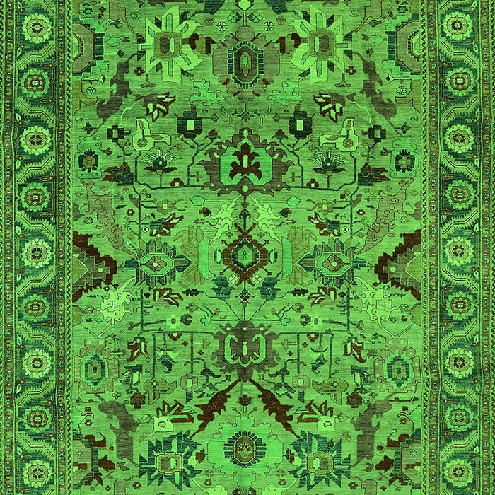 Machine Washable Oriental Green Traditional Area Rugs, wshurb2844grn