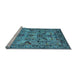 Sideview of Machine Washable Oriental Light Blue Traditional Rug, wshurb2844lblu