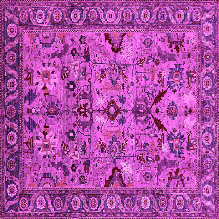 Square Machine Washable Oriental Pink Traditional Rug, wshurb2844pnk