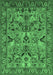 Machine Washable Oriental Emerald Green Traditional Area Rugs, wshurb2844emgrn