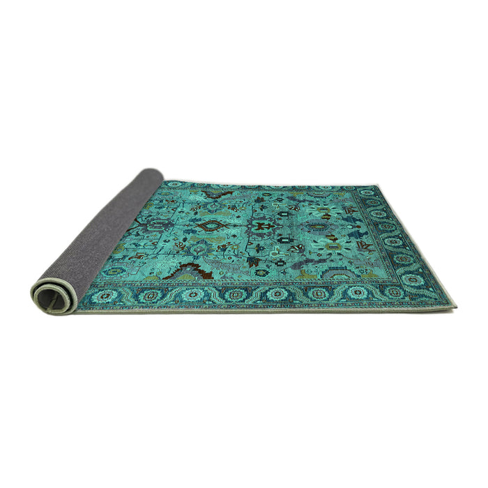 Sideview of Oriental Turquoise Traditional Rug, urb2844turq