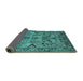 Sideview of Oriental Turquoise Traditional Rug, urb2844turq