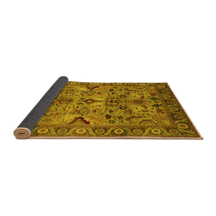 Sideview of Oriental Yellow Traditional Rug, urb2844yw