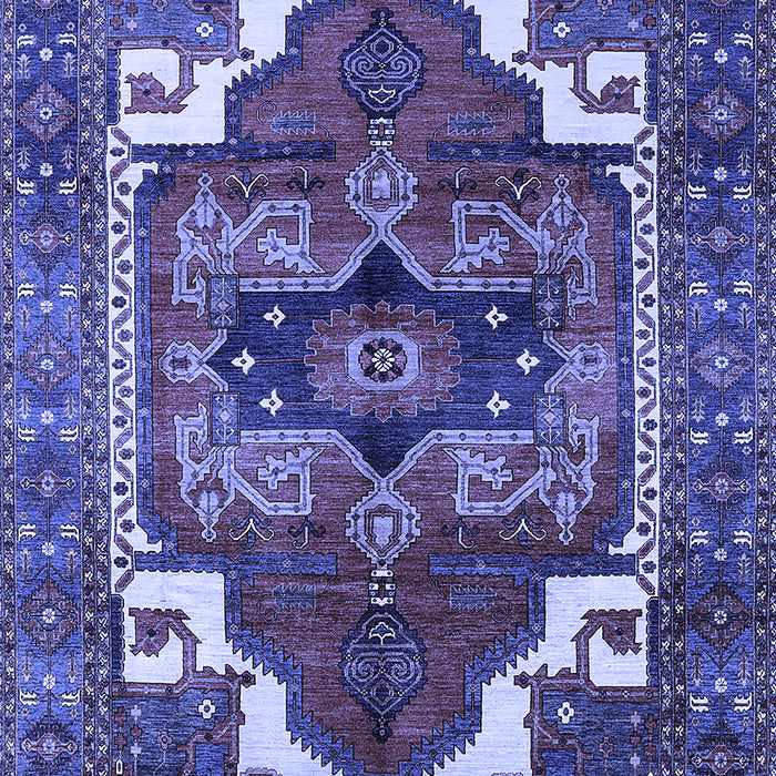 Machine Washable Persian Blue Traditional Rug, wshurb2845blu