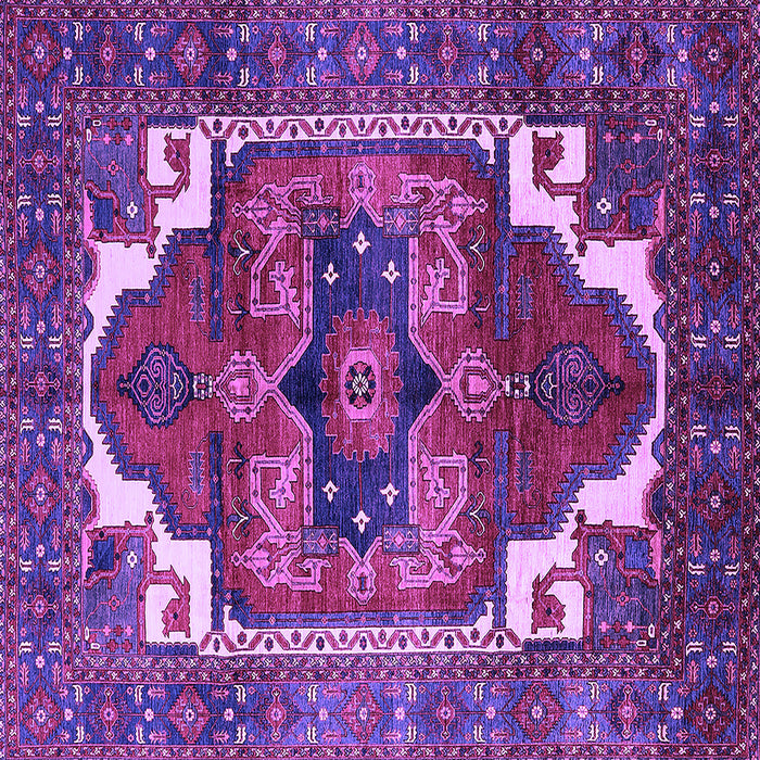 Square Machine Washable Persian Purple Traditional Area Rugs, wshurb2845pur