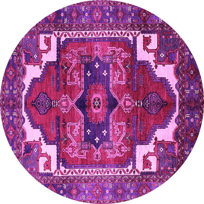 Round Machine Washable Persian Pink Traditional Rug, wshurb2845pnk