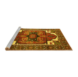 Sideview of Machine Washable Persian Yellow Traditional Rug, wshurb2845yw