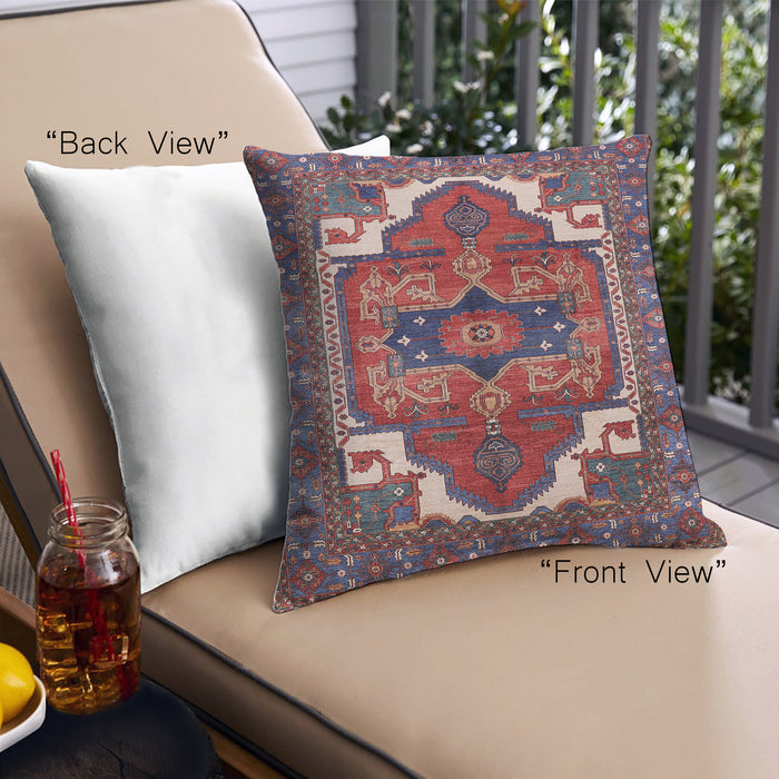 Front View of Mid-Century Modern Urban Square Rosy Pink Throw Pillow, 18 inch by 18 inch, pwurb2845