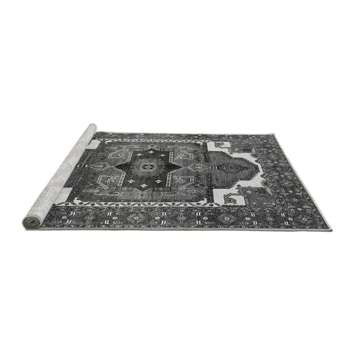 Sideview of Machine Washable Persian Gray Traditional Rug, wshurb2845gry
