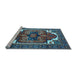 Sideview of Machine Washable Persian Light Blue Traditional Rug, wshurb2845lblu