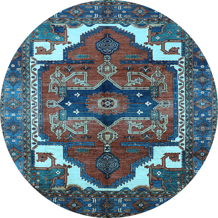 Round Persian Light Blue Traditional Rug, urb2845lblu