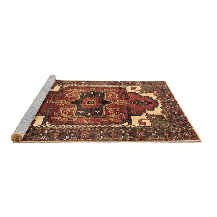 Sideview of Machine Washable Persian Brown Traditional Rug, wshurb2845brn