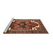 Sideview of Machine Washable Persian Brown Traditional Rug, wshurb2845brn