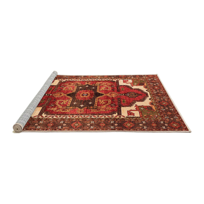 Sideview of Machine Washable Persian Orange Traditional Area Rugs, wshurb2845org
