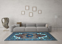 Machine Washable Persian Light Blue Traditional Rug, wshurb2845lblu