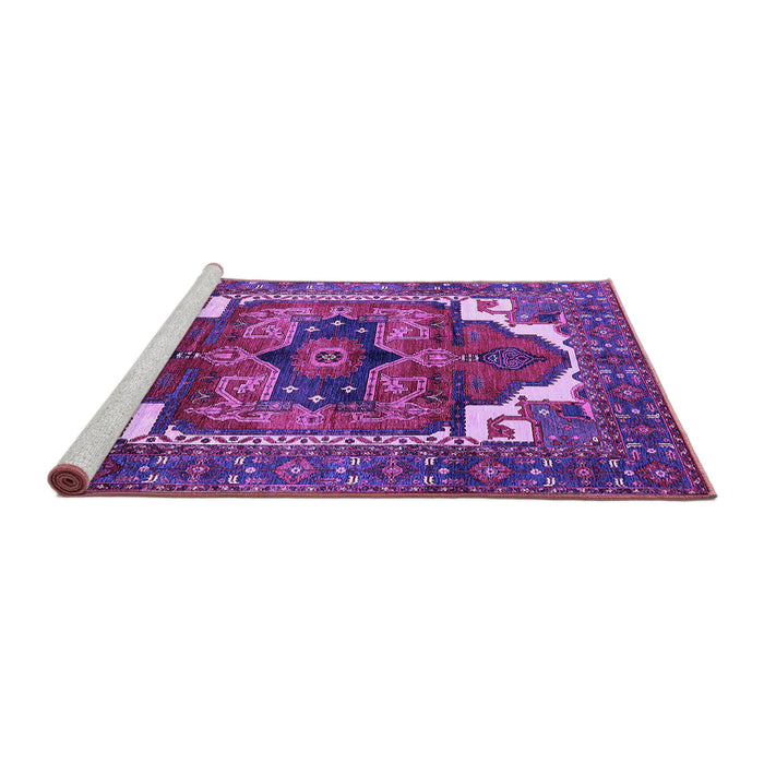 Sideview of Machine Washable Persian Purple Traditional Area Rugs, wshurb2845pur