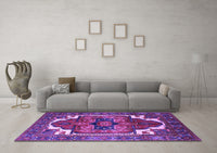 Machine Washable Persian Purple Traditional Rug, wshurb2845pur