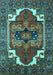 Machine Washable Persian Turquoise Traditional Area Rugs, wshurb2845turq