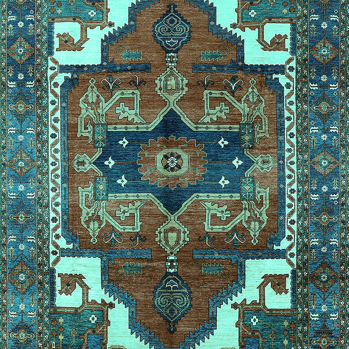 Machine Washable Persian Turquoise Traditional Area Rugs, wshurb2845turq