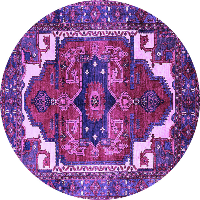 Round Persian Purple Traditional Rug, urb2845pur