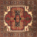 Square Machine Washable Persian Brown Traditional Rug, wshurb2845brn