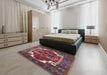 Mid-Century Modern Pink Persian Rug in a Bedroom, urb2845