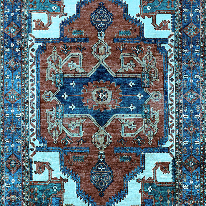 Machine Washable Persian Light Blue Traditional Rug, wshurb2845lblu